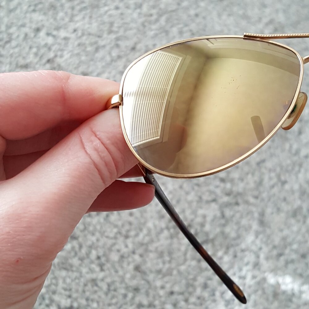 Tiffany & Co. 18K GOLD PLATED Atlas Aviator Pilot Sunglasses Mirror Roman Numer - Picture 13 of 17